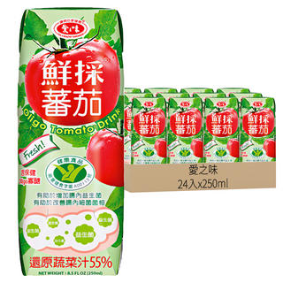 愛之味 鮮採蕃茄汁 OLIGO腸道保健 利樂包, 250ml, 24入