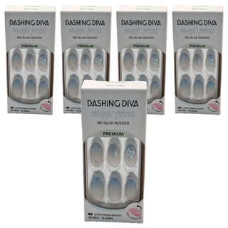 Dashing Diva 美甲片 免光療、持久耐用、多尺寸選擇, 藍色貝殼, 5盒