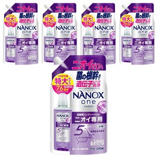 LION 獅王 NANOX one 奈米樂 超濃縮抗菌洗衣精 補充包 室內晾衣, 765g, 5包