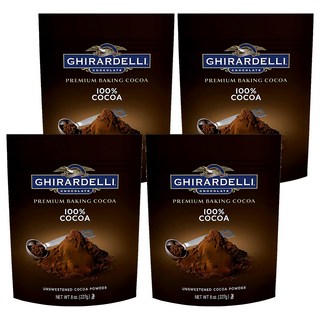GHIRARDELLI 鷹牌無糖可可粉，優質烘焙，100% 可可, 227g, 1包, 4包