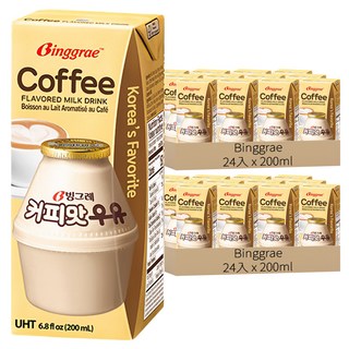 Binggrae 咖啡牛奶 6.8 fl oz 24入, 200ml, 48入