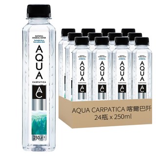 AQUA CARPATICA 喀爾巴阡 天然礦泉水 250ml x 24瓶, 羅馬尼亞原產, 低硝酸鹽, 低礦物質, 富含碳酸氫鹽, 適合母嬰