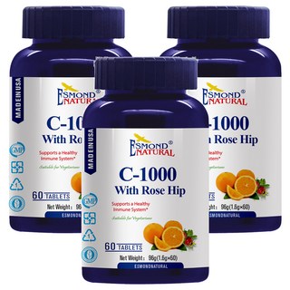ESMOND NATURAL 愛司盟 緩釋型維生素C1000玫瑰果錠, 60顆, 3罐