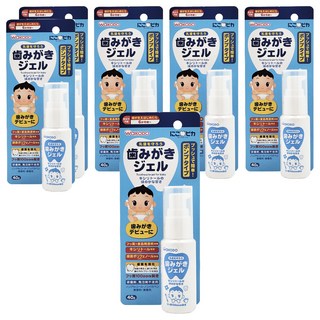 WAKODO 和光堂 嬰兒護齒凝膠牙膏, 含氟100ppm, 添加綠茶多酚及木醣醇, 日本製造, 40g, 6瓶