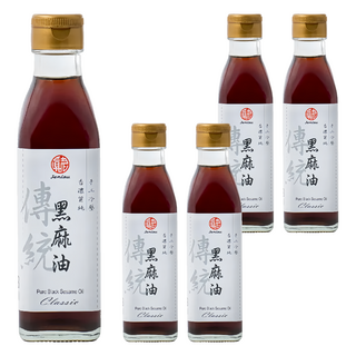 真老 冷壓純黑麻油 台灣製造, 200ml, 5瓶