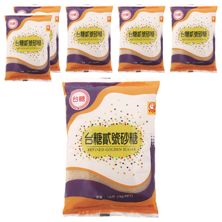 台糖 貳號砂糖 琥珀色結晶 蔗糖 烘焙必備, 1kg, 6包
