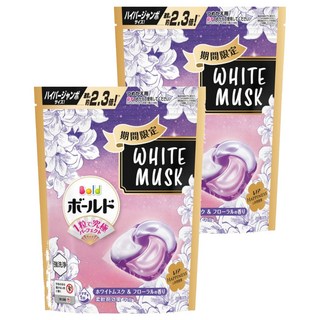 Bold 日本原裝進口 新4合1洗衣球補充裝 白麝香與花香 白色, 25顆, 2袋