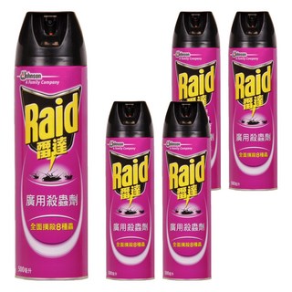 Raid 雷達 廣用殺蟲劑, 500ml, 5罐