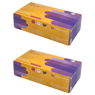 MEDIHAND 美恆 NBR手套 厚款 100個, 紫色, XL, 2盒