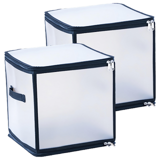 小麥購物 透明可視折疊收納箱 L2019 30L, 黑色, 2個