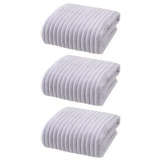 JOYFUL NAPKIN 悅棉 加厚加大親膚雲朵浴巾 313g 高密度珊瑚絨 140 x 70cm, 瑪瑙灰, 3條