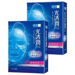 Hadalabo 肌研 光透潤玻尿酸纖維美白面膜 每片28ml精華液 深層滋養 溫和配方 適合各種膚質, 6片, 2盒