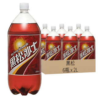 黑松沙士 無咖啡因 無防腐劑, 2L, 6瓶