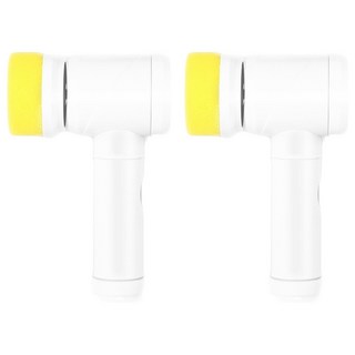 多功能無線電動清潔刷 充電款 浴室清潔 洗碗刷 清潔拋光打蠟 懶人清潔刷, 白色 + 黃色, 2個