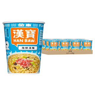 金車 HAN BAW 漢寶 海鮮湯麵 12入 箱裝 台灣道地風味 杯麵
