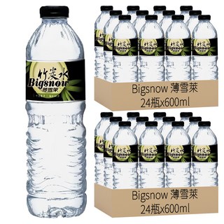 Bigsnow 薄雪萊 竹炭水 600ml, 48瓶
