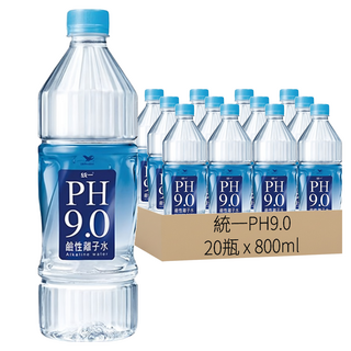 統一PH9.0 鹼性離子水, 800ml, 20瓶