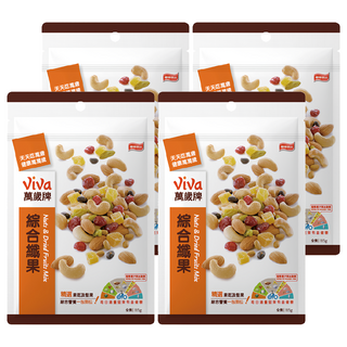 ViVa 萬歲牌 綜合纖果 Nuts & Dried Fruits Mix, 堅果香脆原味 果乾的嚼勁滋味, 115g, 4包