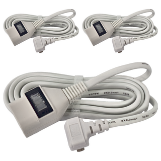 Mayka 明家 1插1開關中繼線 AC 125V 15A MAX 1650W, 3m, 白色, 3條