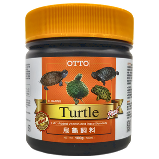 OTTO 建興水族 烏龜條狀飼料 額外添加維生素和微量元素 3.0mm條狀浮性, 180g, 1罐