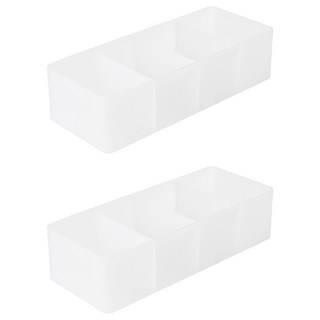 MAKE HOME 多功能隔板收納盒 (大型), 2個, 透白色