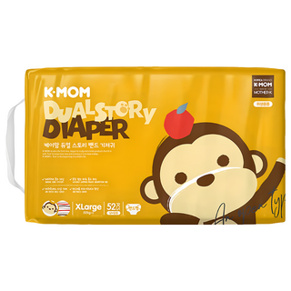 MOTHER-K K-MOM 頂級超薄瞬吸黏貼型尿布 12kg以上, XL, 52片