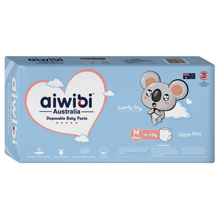 aiwibi 愛薇彼 清新乾爽透氣輕薄 褲型尿布 6~11kg, M, 48片