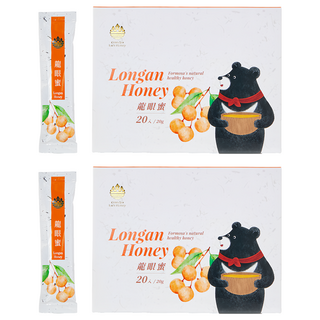 賴爺爺蜜蜂小森林 龍眼蜜隨身包, 20入, 濃郁龍眼花香, 雙重香甜, 400g, 2盒