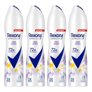 Rexona 蕊娜 制汗爽身噴霧 自由舒暢 135ml 長效制汗 清新舒爽 告別汗味, 4瓶