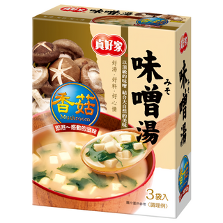 真好家香菇味噌湯 33g 1入 - 嚴選香菇精華 湯頭濃郁 口感滑順 在家也能輕鬆品嚐道地味噌湯, 1盒