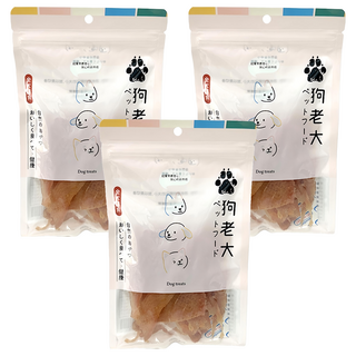 狗老大 寵物零食, 3包, 香軟雞胸肉片, 100g