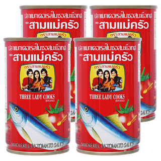 THREE LADY COOKS 番茄鯖魚罐頭 沙丁魚配番茄醬, 155g, 4罐