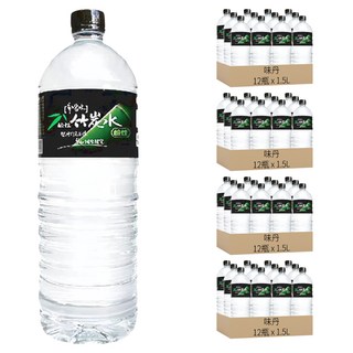 味丹 多喝水 鹼性竹炭水, 1.5L, 48瓶
