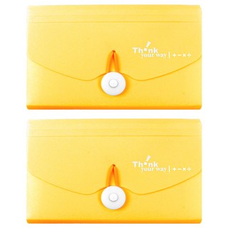 DaTaBanK 三田文具 迷你12層風琴夾 MI-12-27A, 黃色, 2個