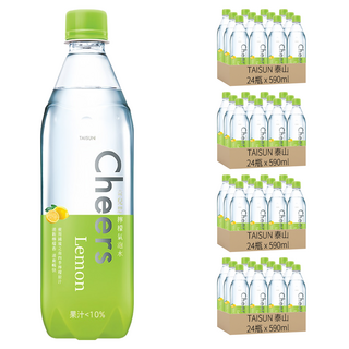 泰山 Cheers Lemon 檸檬氣泡水 24瓶裝, 590ml, 96瓶