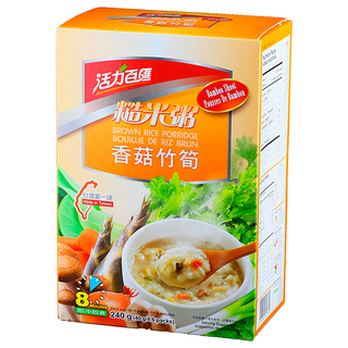 活力百匯 香菇竹筍糙米粥, 240g (40g x 6包) , 台灣第一味, 1盒
