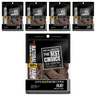 NATURAL FARM 自然牧場 紐西蘭天然零食 馬肝, 100g, 無添加物, 適用寵物: 狗, 5包