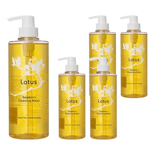 SOAPBERRY 古寶無患子 LOTUS 保濕香蓮卸妝液 適用敏弱性及一般肌膚 溫和不刺激 卸妝潔膚舒緩保濕4效合1, 500g, 5瓶