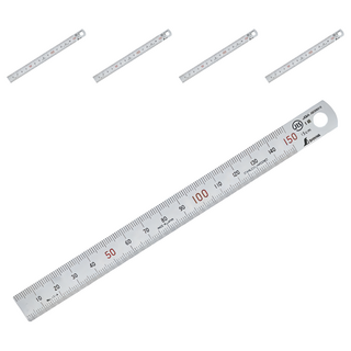 SHINWA 鶴龜 鋼直尺 鐵尺 不鏽鋼直尺 直尺 全公分 日本製 15cm, 銀色, 5支