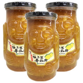 韓味不二 濟州柚子茶 果醬, 濟州島特產柚子, 酸甜口感獨特, 1kg, 1罐, 3罐