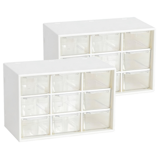 BangJiaShi 幫家適 九宮格透明抽屜收納盒, 透明色, 2個