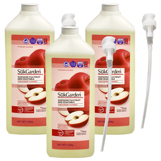 SukGarden 蔬果園 蔬果洗潔精, 1.28kg, 瓦解油汙, 抑菌率99%, 3瓶