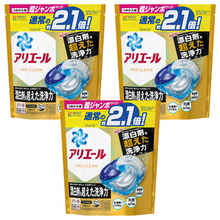 ARIEL 日本原裝進口 Pro Clean 4D立體洗衣球補充包 含漂白成份, 19顆, 3袋