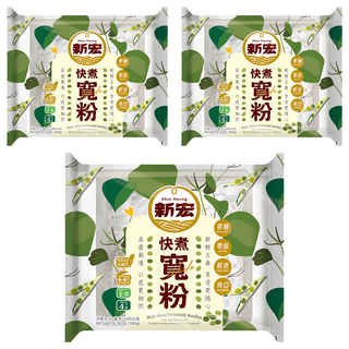 新宏 快煮寬粉, 3個, 180g