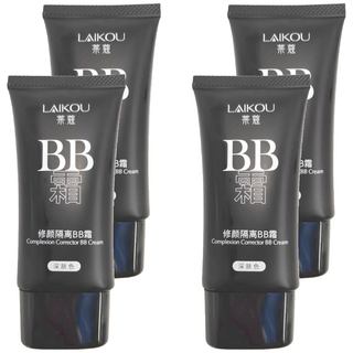 LAIKOU萊蔻 多效修護隔離BB霜 03 隔離潤色 打造自然健康妝感, 深膚色, 50g, 4條