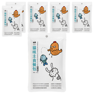 MEOW SERVANT 喵皇奴 全齡貓主食餐包 泥狀質地 符合AAFCO/NRC主食標準, 雞肉+鮭魚, 320g, 6包