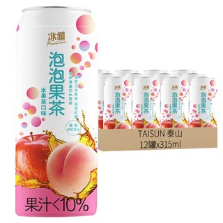 TAISUN 泰山 冰鎮 泡泡果茶 水果茶口味, 315ml, 12罐