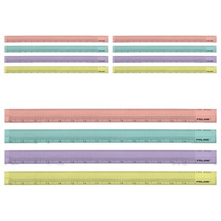 MILAN 可透視三角尺_15公分 (4色顏色隨機), 粉嫩色系, 3支
