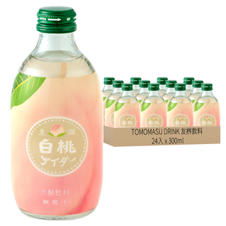 TOMOMASU DRINK 友桝飲料 豐潤白桃風味蘇打 Set, 300ml x 24入