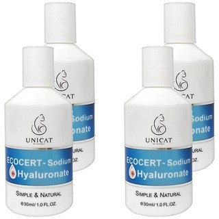 UNICAT 變臉貓 Ecocert 玻尿酸保濕原液 30ml 雙分子技術補水 保水 鎖水, 4瓶